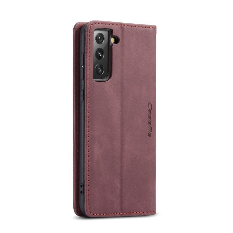 For Samsung Galaxy S21 FE CaseMe 013 Multifunctional Horizontal Flip Leather Case, with Card Slot & Holder & Wallet(Wine Red) - Samsung Accessories by CaseMe | Online Shopping UK | buy2fix