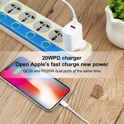 E087 20W USB-C / Type-C + USB Ports Charger with 100W Type-C to 8 Pin Fast Charging Cable 2m, UK Plug - Apple Accessories by buy2fix | Online Shopping UK | buy2fix