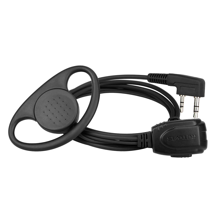 RETEVIS RE-3224 K 2 Pin D-type Earhook Earphone Microphone for H777/RT21/RT22/RT24/RT1/ RT3/RT81 - Microphones & Headsets by RETEVIS | Online Shopping UK | buy2fix