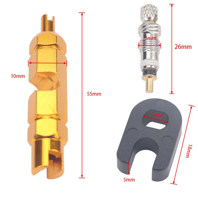 A5587 10 PCS Bicycle French Valve Core with Yellow Disassembly Tool - Outdoor & Sports by buy2fix | Online Shopping UK | buy2fix