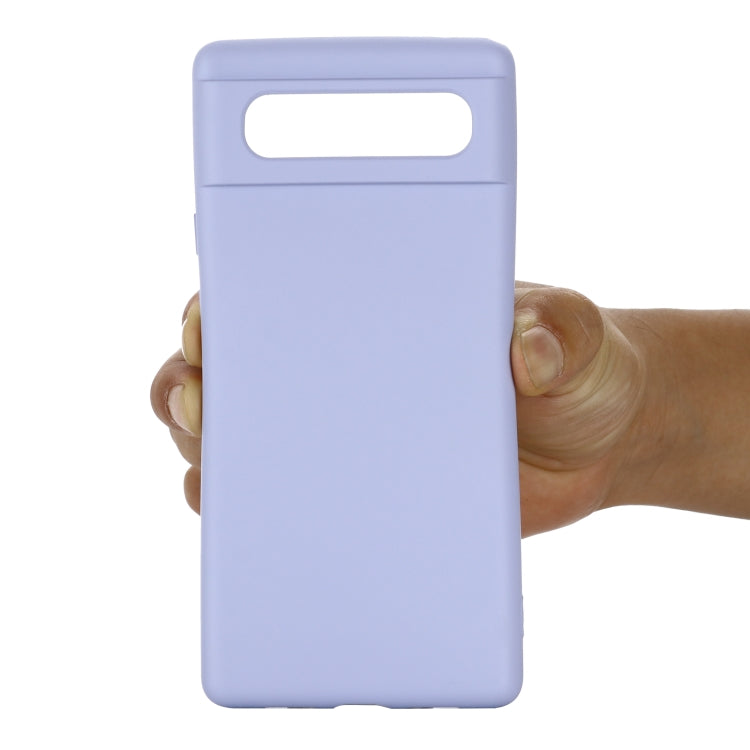 For Google Pixel 6 Pure Color Liquid Silicone Shockproof Full Coverage Case(Purple) - Mobile Accessories by buy2fix | Online Shopping UK | buy2fix