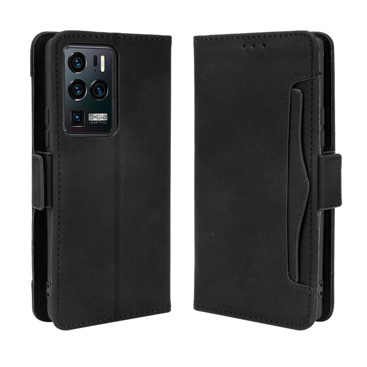 For ZTE Axon 30 Ultra 5G Skin Feel Calf Pattern Horizontal Flip Leather Case with Holder & Card Slots & Photo Frame(Black) - ZTE Cases by buy2fix | Online Shopping UK | buy2fix