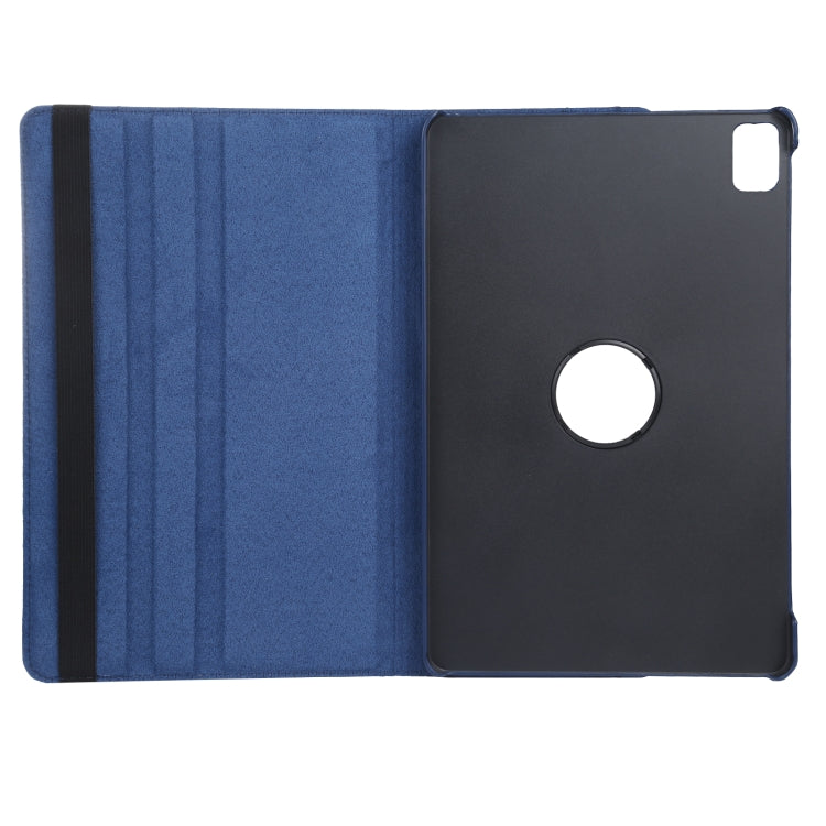 For Huawei MatePad Pro 12.6 2021 360 Degree Rotation Litchi Texture Horizontal Flip Leather Case with Holder(Dark Blue) - Huawei by buy2fix | Online Shopping UK | buy2fix