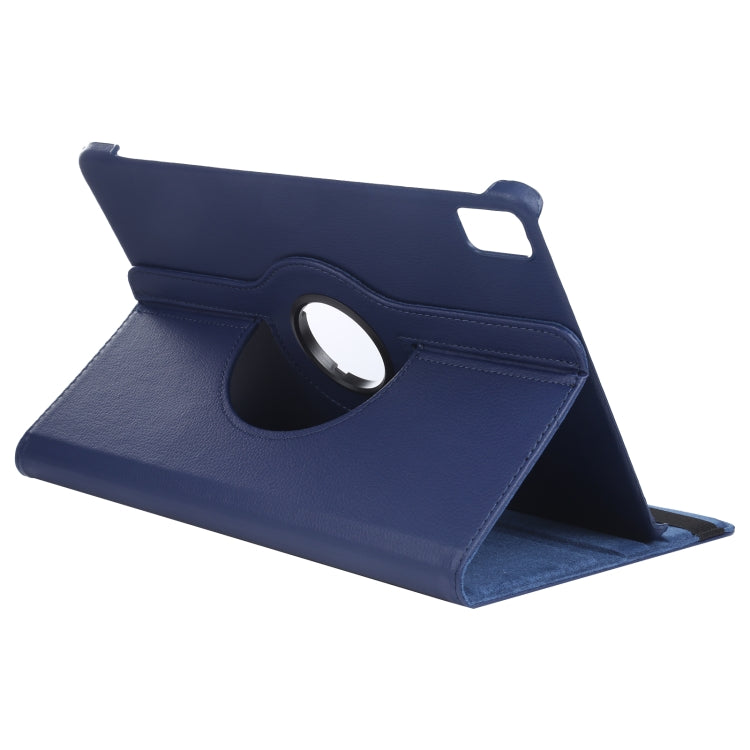 For Huawei MatePad Pro 12.6 2021 360 Degree Rotation Litchi Texture Horizontal Flip Leather Case with Holder(Dark Blue) - Huawei by buy2fix | Online Shopping UK | buy2fix