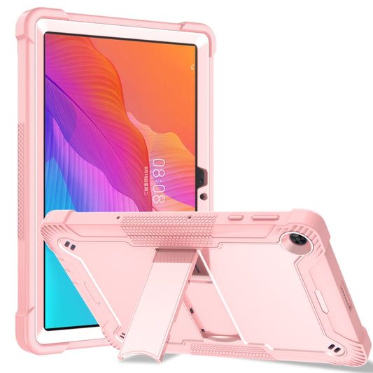 For Huawei MatePad T 10s Silicone + PC Shockproof Protective Case with Holder(Rose Gold) - Huawei by buy2fix | Online Shopping UK | buy2fix