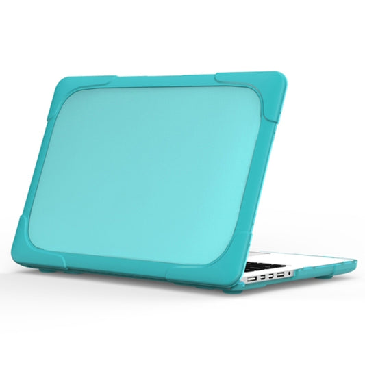 TPU + PC Two-color Anti-fall Laptop Protective Case For MacBook Pro Retina 15.4 inch A1398(Sky Blue) - MacBook Pro Cases by buy2fix | Online Shopping UK | buy2fix