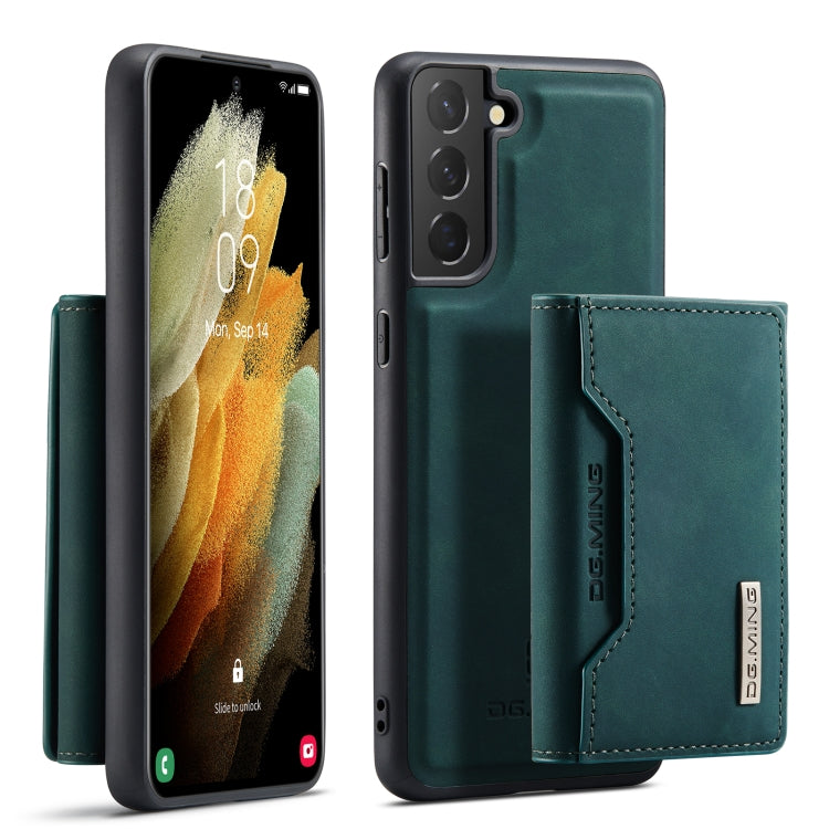 For Samsung Galaxy S21 FE DG.MING M2 Series 3-Fold Multi Card Bag Back Cover Shockproof Case with Wallet & Holder Function(Green) - Galaxy Phone Cases by DG.MING | Online Shopping UK | buy2fix