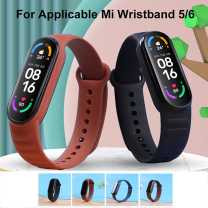 For Xiaomi Mi Band 6 / 5 Universal Silicone Leather Texture Watch Band(Wine Red) - Watch Bands by MIJOBS | Online Shopping UK | buy2fix