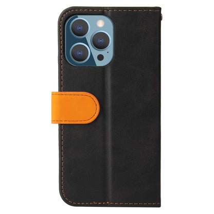 For iPhone 13 Pro Business Stitching-Color Horizontal Flip PU Leather Case with Holder & Card Slots & Photo Frame  (Orange) - iPhone 13 Pro Cases by buy2fix | Online Shopping UK | buy2fix