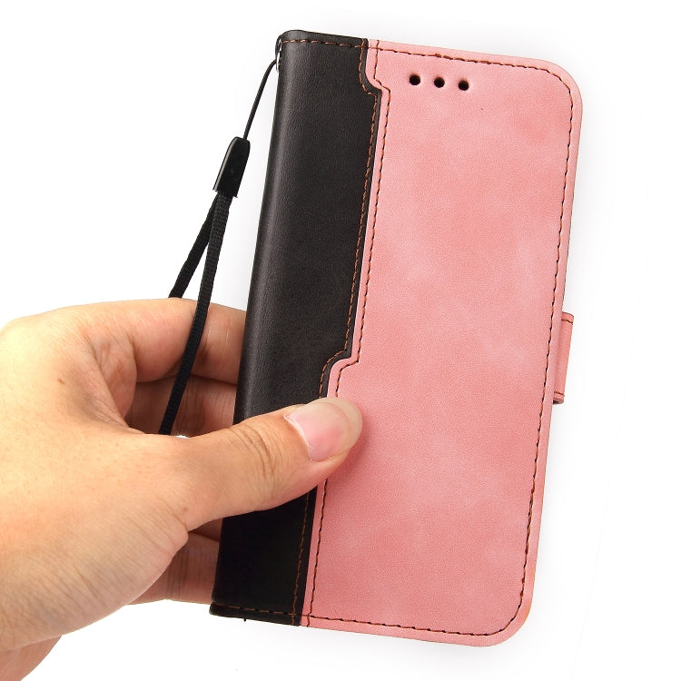 For iPhone 13 Pro Max Business Stitching-Color Horizontal Flip PU Leather Case with Holder & Card Slots & Photo Frame  (Pink) - iPhone 13 Pro Max Cases by buy2fix | Online Shopping UK | buy2fix