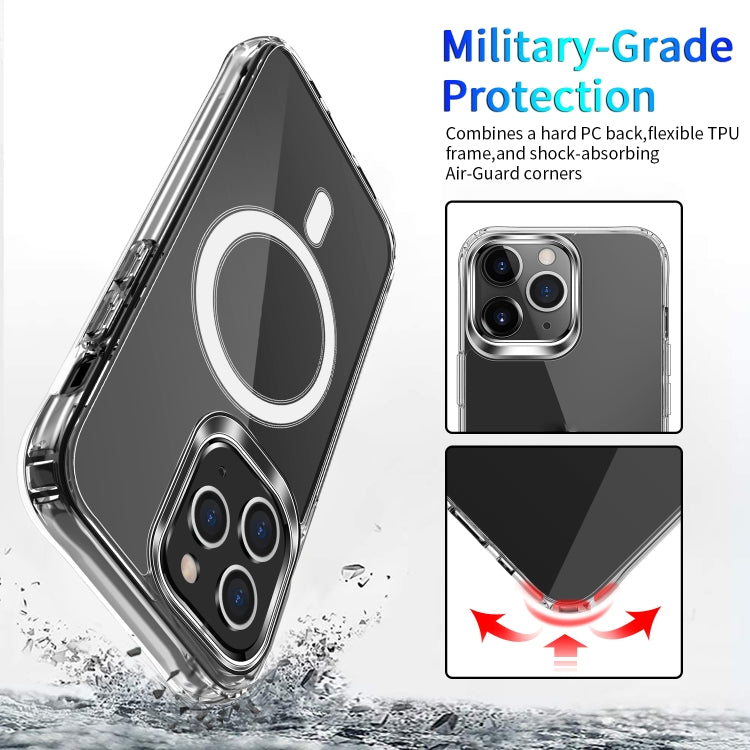 For iPhone 13 Pro Max Magsafe Case Magnetic Ring Clear Crystal Acrylic +TPU Four-corner Airbag Shockproof Case (Transparent) - iPhone 13 Pro Max Cases by buy2fix | Online Shopping UK | buy2fix