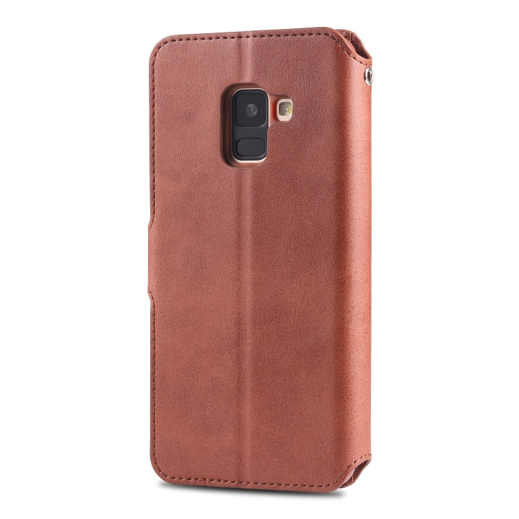 For Galaxy A6 2018 AZNS Calf Texture Magnetic Horizontal Flip PU Leather Case with Holder & Card Slots & Photo Frame(Brown) - Galaxy Phone Cases by AZNS | Online Shopping UK | buy2fix