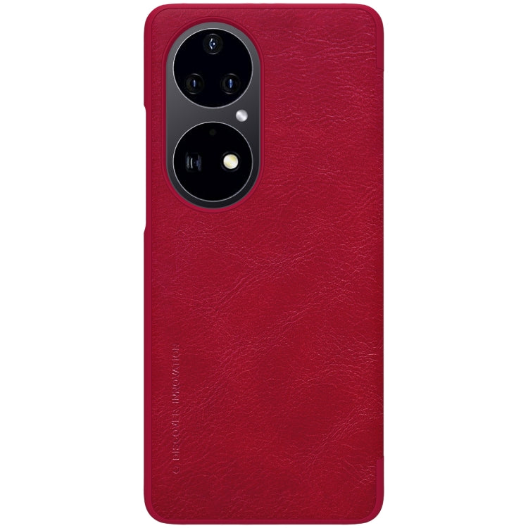 For Huawei P50 Pro NILLKIN QIN Series Crazy Horse Texture Horizontal Flip Leather Case with Card Slot(Red) - Huawei Cases by NILLKIN | Online Shopping UK | buy2fix