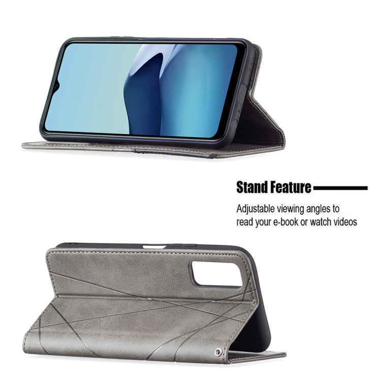 For vivo Y20 Rhombus Texture Horizontal Flip Magnetic Leather Case with Holder & Card Slots(Grey) - OPPO & vivo Accessories by buy2fix | Online Shopping UK | buy2fix