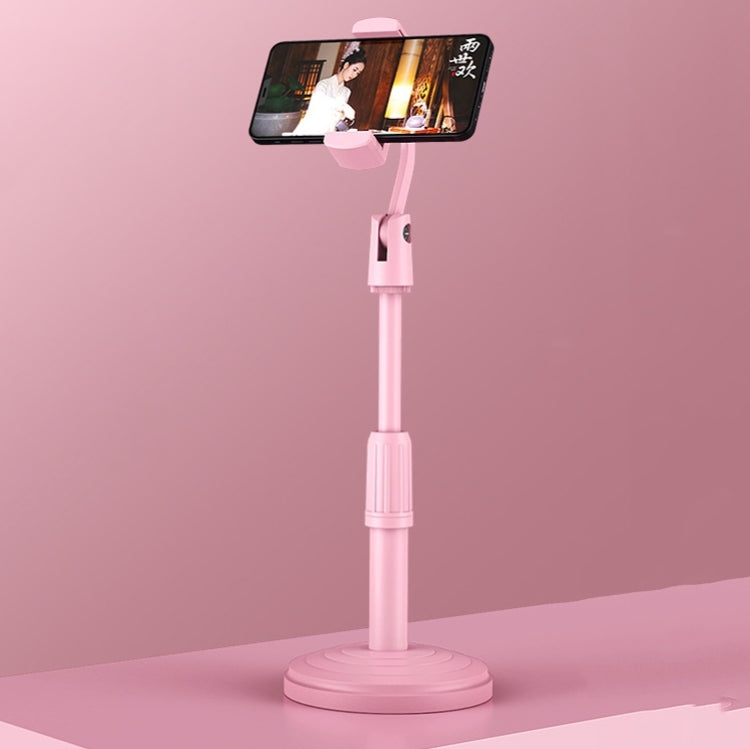 Desktop Stand Mobile Phone Tablet Live Broadcast Stand Telescopic Disc Stand(Pink) - Consumer Electronics by buy2fix | Online Shopping UK | buy2fix