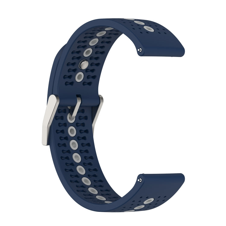 20mm Universal Colorful Hole Silicone Watch Band(Midnight Blue Grey) - Smart Wear by buy2fix | Online Shopping UK | buy2fix