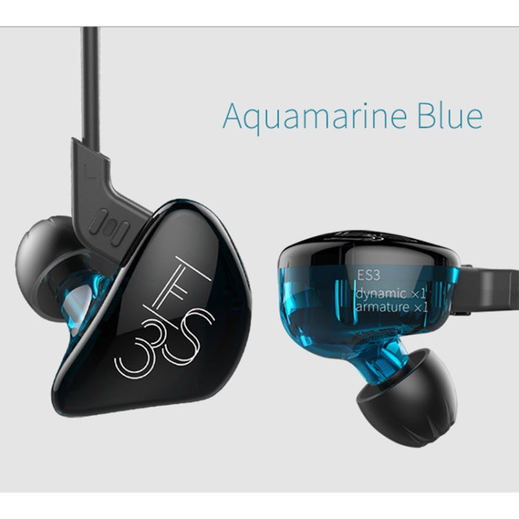 KZ ES3 Standard Version 3.5mm Hanging Ear Sports Design In-Ear Style Wired Earphone, Cable Length: 1.2m(Blue) - In Ear Wired Earphone by KZ | Online Shopping UK | buy2fix