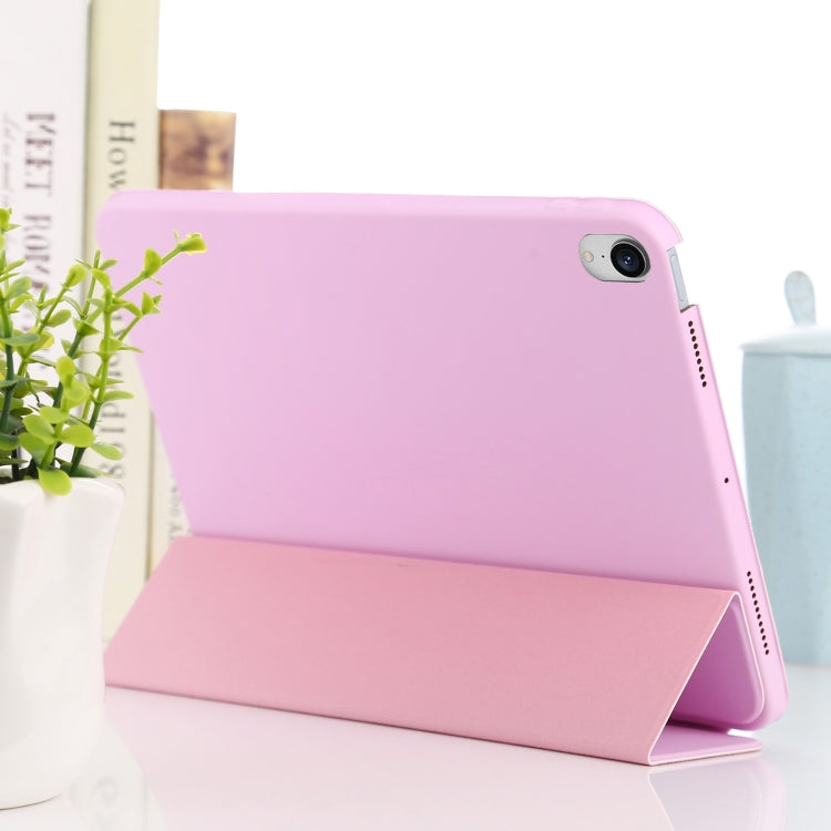 For iPad mini 6 3-fold Horizontal Flip Smart Leather Tablet Case with Sleep / Wake-up Function & Holder(Pink) - Apple Accessories by buy2fix | Online Shopping UK | buy2fix