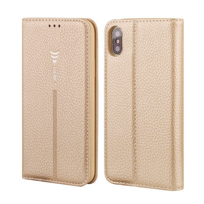 For iPhone XS / X GEBEI PU+TPU Horizontal Flip Protective Case with Holder & Card Slots(Gold) - More iPhone Cases by GEBEI | Online Shopping UK | buy2fix