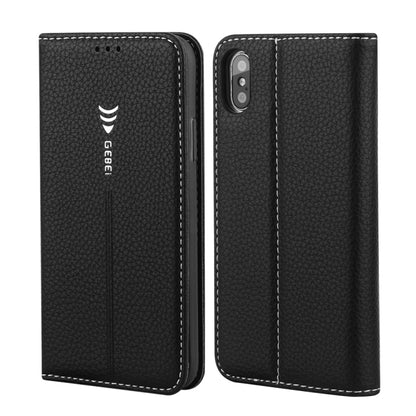 For iPhone XR GEBEI PU+TPU Horizontal Flip Protective Case with Holder & Card Slots(Black) - More iPhone Cases by GEBEI | Online Shopping UK | buy2fix