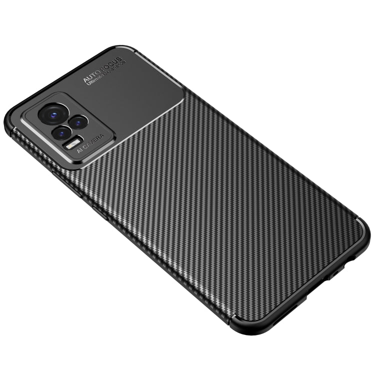 For vivo Y33S Carbon Fiber Texture Shockproof TPU Case(Black) - OPPO & vivo Accessories by buy2fix | Online Shopping UK | buy2fix