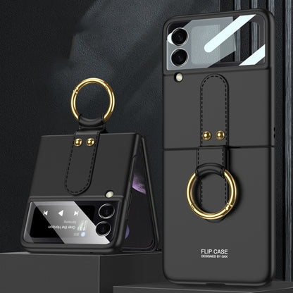 For Samsung Galaxy Z Flip3 5G GKK Ultra-thin PC Full Coverage Phone Flip Case with Ring Holder(Black) - Samsung Accessories by GKK | Online Shopping UK | buy2fix