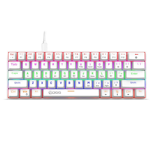 HXSJ V900 61 Keys Cool Lighting Effect Mechanical Wired Keyboard(White) - Wired Keyboard by HXSJ | Online Shopping UK | buy2fix