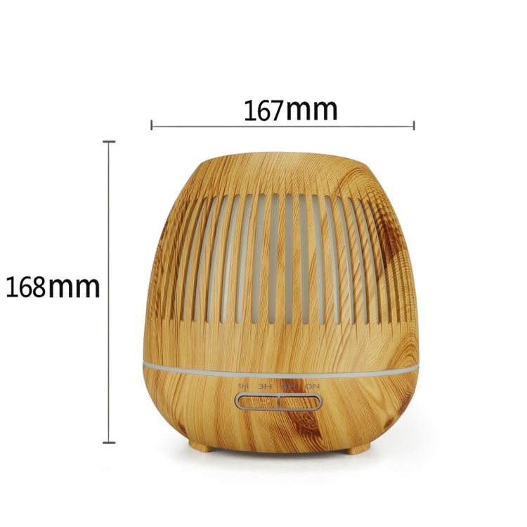 400ml Hollow-out LED Humidifier Wood Grain Air Purifier Aromatherapy Machine Automatic Alcohol Sprayer with Colorful LED Light, Plug Specification:UK Plug(Light Brown) - Home & Garden by buy2fix | Online Shopping UK | buy2fix