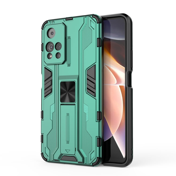 For Xiaomi Redmi Note 11 Pro Supersonic PC + TPU Shock-proof Phone Case with Holder(Green) - Xiaomi Accessories by buy2fix | Online Shopping UK | buy2fix