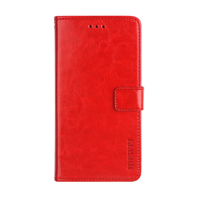 For OPPO A54s idewei Crazy Horse Texture Flip Leather Phone Case(Red) - OPPO Cases by idewei | Online Shopping UK | buy2fix