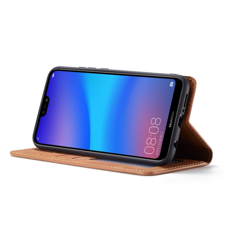 For Huawei P20 Lite Forwenw Dream Series Oil Edge Strong Magnetism Horizontal Flip Leather Case with Holder & Card Slots & Wallet & Photo Frame(Brown) - Huawei Cases by Forwenw | Online Shopping UK | buy2fix