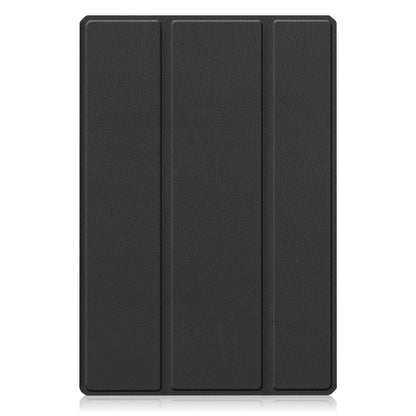 For Samsung Galaxy Tab A8 2021 SM-X205 3-Fold Holder Leather Tablet Case(Black) - Samsung Accessories by buy2fix | Online Shopping UK | buy2fix