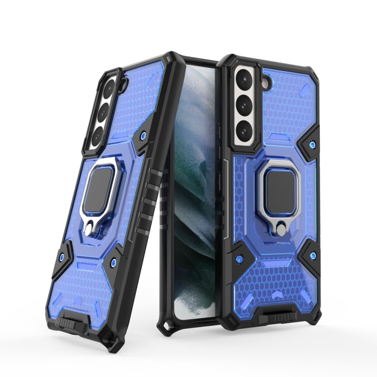 For Samsung Galaxy S22 5G Space PC+TPU Ring Holder Protective Phone Case(Blue) - Galaxy S22 5G Cases by buy2fix | Online Shopping UK | buy2fix