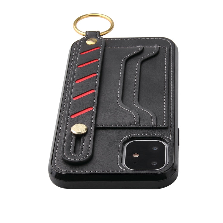 For iPhone 11 Wristband Wallet Leather Phone Case (Black) - iPhone 11 Cases by buy2fix | Online Shopping UK | buy2fix