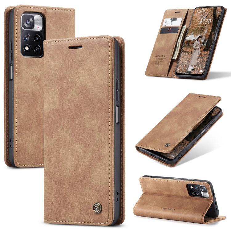 For Xiaomi Redmi Note 11 Pro Global/Redmi Note 11 Pro 5G Global CaseMe 013 Multifunctional Horizontal Flip Leather Phone Case(Brown) - Xiaomi Accessories by CaseMe | Online Shopping UK | buy2fix