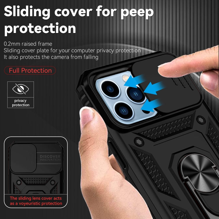 For iPhone 13 Pro Max Sliding Camshield Holder Phone Case (Black) - iPhone 13 Pro Max Cases by buy2fix | Online Shopping UK | buy2fix