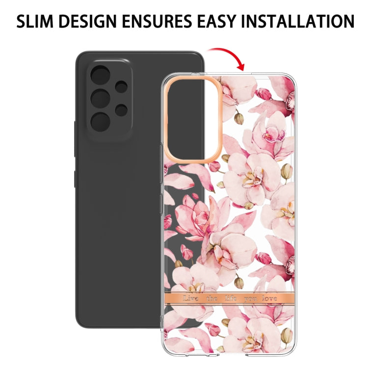 For Samsung Galaxy A53 5G Flowers and Plants Series IMD TPU Phone Case(Pink Gardenia) - Samsung Accessories by buy2fix | Online Shopping UK | buy2fix