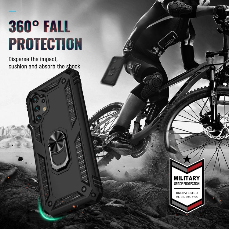For Samsung Galaxy A13 4G Shockproof TPU + PC Phone Case with Holder(Black) - Galaxy Phone Cases by buy2fix | Online Shopping UK | buy2fix