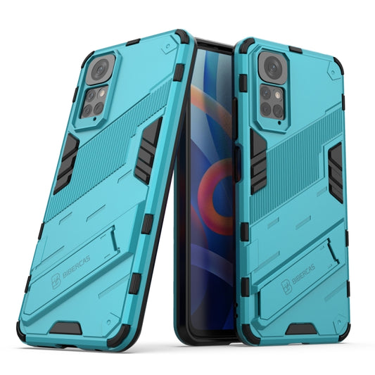 For Xiaomi Redmi Note 11 / Note 11S Global Punk Armor 2 in 1 PC + TPU Shockproof Phone Case with Invisible Holder(Blue) - Xiaomi Cases by buy2fix | Online Shopping UK | buy2fix