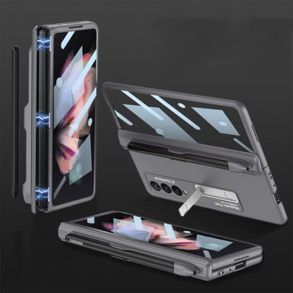 For Samsung Galaxy Z Fold3 5G GKK Integrated Magnetic Full Coverage Phone Flip Case with Pen Slot(Grey) - Galaxy Phone Cases by GKK | Online Shopping UK | buy2fix