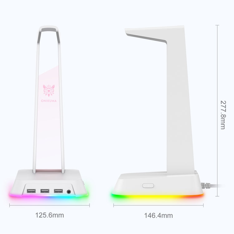 ONIKUMA ST-2 RGB Lighting Headset Holder Stand(White) - Headset Stand by ONIKUMA | Online Shopping UK | buy2fix