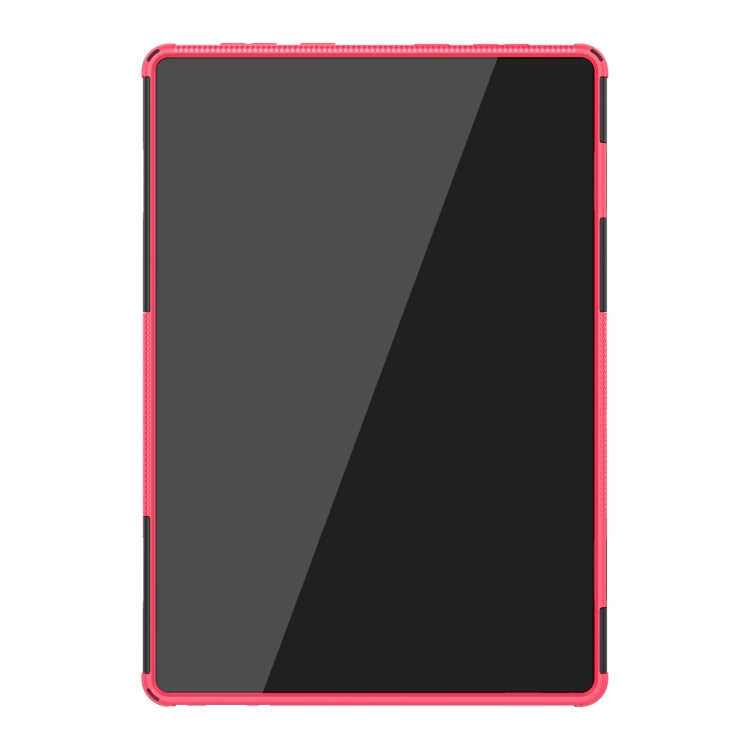 For Lenovo Tab M10 X605 / X505 Tire Texture Shockproof TPU+PC Protective Tablet Case with Holder(Pink) - For Lenovo by buy2fix | Online Shopping UK | buy2fix