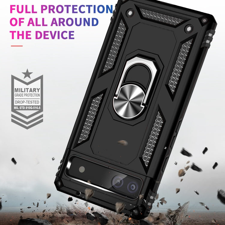 For Google Pixel 6A Shockproof TPU + PC Protective Case with 360 Degree Rotating Holder(Black) - Google Cases by buy2fix | Online Shopping UK | buy2fix