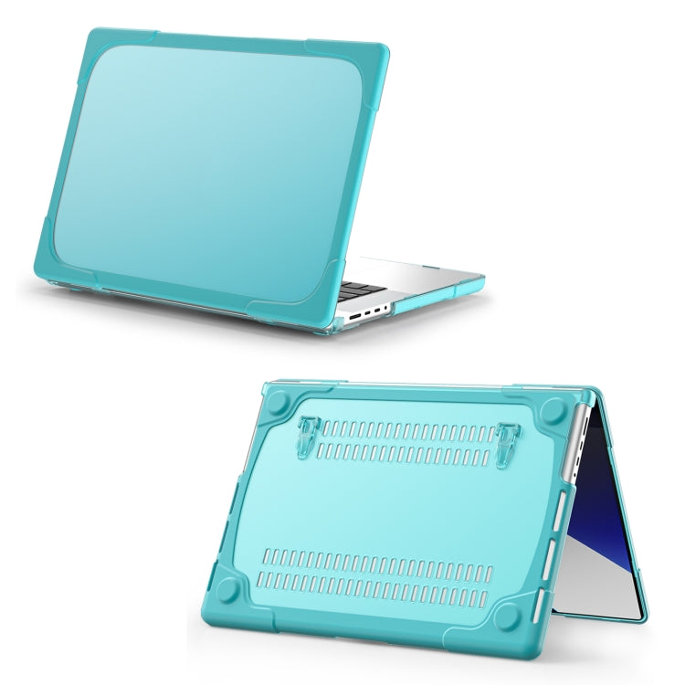 TPU + PC Two-color Anti-fall Laptop Protective Case For MacBook Pro 16.2 inch A2485 2021(Light Blue) - MacBook Pro Cases by buy2fix | Online Shopping UK | buy2fix