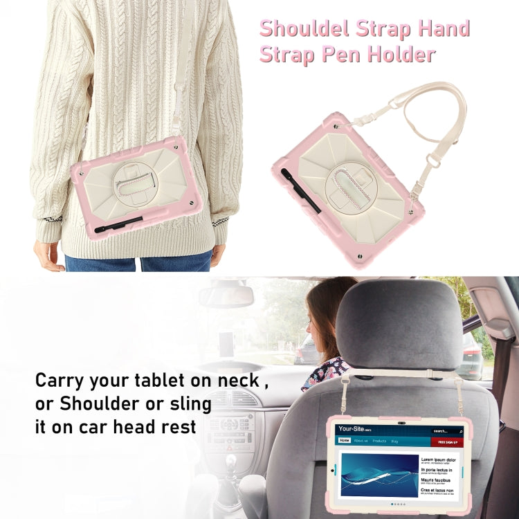 For Samsung Galaxy Tab S8+ 12.4 inch SM-X800 / SM-X806 Contrast Color Robot Shockproof Silicone + PC Tablet Case(Rose Gold+Beige) - Other Galaxy Tab PC by buy2fix | Online Shopping UK | buy2fix