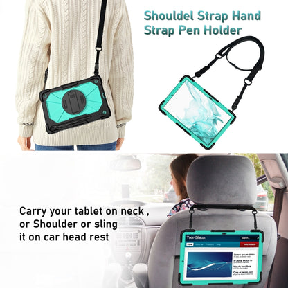 For Samsung Galaxy Tab S8+ 12.4 inch SM-X800 / SM-X806 Contrast Color Robot Shockproof Silicone + PC Tablet Case(Black+Aqua) - Other Galaxy Tab PC by buy2fix | Online Shopping UK | buy2fix