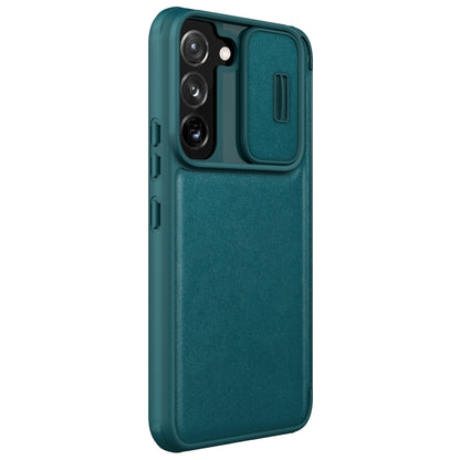 For Samsung Galaxy S22+ 5G NILLKIN QIN Series Pro Sliding Camera Cover Design Leather Phone Case(Green) - Galaxy S22+ 5G Cases by NILLKIN | Online Shopping UK | buy2fix