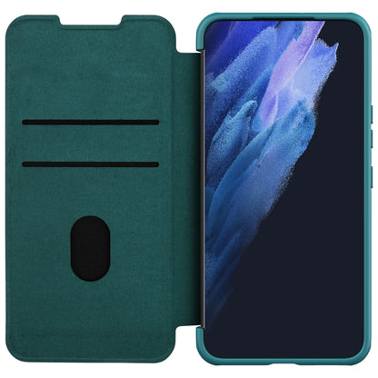 For Samsung Galaxy S22+ 5G NILLKIN QIN Series Pro Sliding Camera Cover Design Leather Phone Case(Green) - Galaxy S22+ 5G Cases by NILLKIN | Online Shopping UK | buy2fix