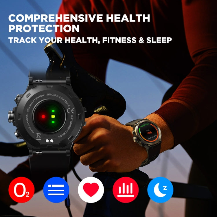 Zeblaze Stratos 2 1.3 inch AMOLED Screen Smart Watch, Support Sleep Monitoring / Heart Rate Monitoring(Black) - Smart Wear by Zeblaze | Online Shopping UK | buy2fix