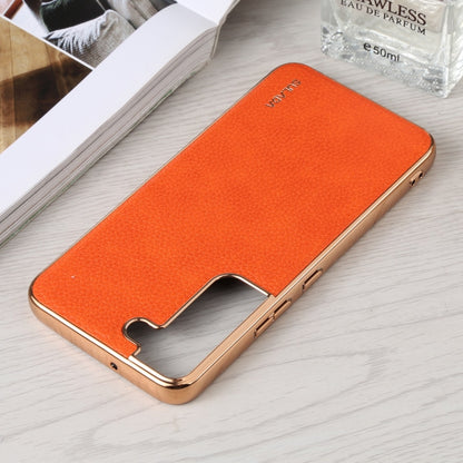 For Samsung Galaxy S22 5G SULADA Shockproof TPU + Handmade Leather Phone Case(Orange) - Galaxy S22 5G Cases by SULADA | Online Shopping UK | buy2fix